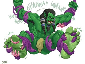 5_fingers 5_toes abs armpit_hair barefoot bdsm beard black_body black_hair body_hair bondage bound clothing eyes_closed facial_hair facial_piercing feet fingers fist foot_fetish foot_focus green_body green_skin hair humanoid_feet humanoid_hands laugh long_hair male muscular muscular_humanoid muscular_male muscular_sub nipples nose_piercing nose_ring open_mouth pecs piercing plantigrade pointy_ears prick_ears ring_piercing shaking simple_background soles solo submissive tendrils tentacles tickle_fetish tickle_torture tickling tickling_armpits tickling_feet toes tusks underwear vocalization white_background cadomiumu blizzard_entertainment warcraft thrall_(warcraft) humanoid orc 2020 4:3
