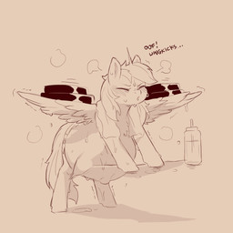 belly big_belly blush bodily_fluids cutie_mark dialogue exercise eyes_closed female feral fetal_movement hair hooves huge_belly long_hair pregnant pregnant_female pregnant_feral quadruped solo sweat talking_feral text weights wings cold-blooded-twilight friendship_is_magic hasbro my_little_pony mythology rainbow_dash_(mlp) equid equine mammal mythological_creature mythological_equine pegasus 1:1 2025 english_text greyscale hi_res monochrome sketch
