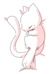 3_fingers 3_toes ambiguous_gender curled_up eyes_closed feet feral fetal_pose fingers minimal_color pink_body simple_background sleeping solo tail toes white_background chaba nintendo pokemon generation_1_pokemon legendary_pokemon mew_(pokemon) pokemon_(species) cross-hatching hatching_(art) hi_res shaded sketch