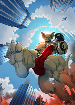 4_toes 5_fingers abs aircraft airplane anthro arm_tattoo balls balls_outline biceps biped bodily_fluids boxer_briefs brown_body building building_destruction bulge city city_background city_crushing city_destruction cityscape claws clothed clothing crush destruction detailed_bulge erection erection_under_briefs erection_under_clothing feet finger_claws fingerless_gloves fingers fire genital_fluids genital_outline genitals gloves handwear house humanoid_genitalia humanoid_penis landscape_dwarfing looking_at_viewer low-angle_view macro macro_anthro macro_male male muscular muscular_anthro muscular_male open_mouth outside pawpads paws pecs penile penis penis_outline rampage sky smile solo stomping tail tattoo toe_claws toes underwear vehicle daru_brek mythology tephros dragon mythological_creature mythological_scalie scalie hi_res