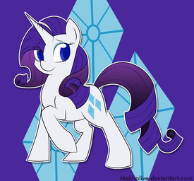 blue_eyes cutie_mark diamond_(gem) diamonds_(suit) female feral fur gem hair horn purple_hair quadruped solo standing suit_symbol tail white_body white_fur mekhalive friendship_is_magic hasbro my_little_pony mythology rarity_(mlp) equid equine mammal mythological_creature mythological_equine unicorn 2013 source_request unavailable_at_source
