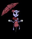 black_hair female hair multi_eye multi_limb simple_background solo umbrella ucantw1n undertale undertale_(series) muffet arachnid arthropod humanoid spider animated low_res short_playtime