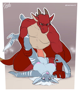 anthro anthro_on_anthro anthro_penetrated anthro_penetrating anthro_penetrating_anthro areola balls breasts dominant duo eye_roll female female_penetrated genitals larger_dom larger_male looking_pleasured male male/female male_penetrating male_penetrating_female musclegut muscular muscular_male navel nipples non-mammal_breasts non-mammal_hair non-mammal_navel non-mammal_nipples non-mammal_vulva overweight overweight_male penetration penile penile_penetration penis penis_in_vagina sex simple_background size_difference smaller_female tail tongue tongue_out vaginal vaginal_penetration vulva jakethegoat mythology aquatic dragon fish mythological_creature mythological_scalie scalie shark 2021 alternate_version_at_source hi_res