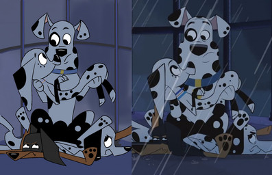 female feral group toony seisai1751 101_dalmatian_street 101_dalmatians disney delilah_(101_dalmatians) dolly_(101_dalmatians) doug_(101_dalmatians) spike_(101_dalmatians) canid canine canis dalmatian dobermann domestic_dog mammal pinscher redraw