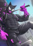 5_fingers abs anthro areola biped black_body black_fur bulge claws countershade_face countershade_fur countershading fingers fur male muscular muscular_male nipples pecs solo mumu202 epic_games fortnite meowscles phantom_meowscles felid feline mammal 2023