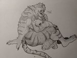 anthro arm_hair biceps big_muscles body_hair butt claws collar duo feet finger_claws fur hairy hairy_legs hand_on_head hug huge_muscles human_on_anthro interspecies kissing male male/male muscular muscular_anthro muscular_male nipples pecs petting romantic romantic_ambiance romantic_couple striped_body striped_fur stripes tail toe_claws pinumontbalou nekojishi studio_klondike lin_hu felid feline felis human mammal pantherine tiger 4:3