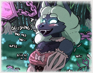 chain clothed clothing fangs female happy lamp maid_oufit teeth destruteka petria_dark_and_chaotic_series tossanita_(destruteka) canid canine fontozzio_anima mammal