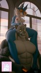 abs anthro blue_body blue_fur breasts cookware duo eiffel_tower eyewear female frying_pan fur grey_body grey_fur hair inside kitchen_utensils male male/female muscular muscular_anthro muscular_male nipples nude sitting_on_shoulders smile sunglasses tools white_body white_fur white_hair window yellow_eyes ghostoast da.nilkaz_(modeler) leodamodeler_(modeler) illumination_entertainment sing_(movie) porsha_crystal canid canine canis felid mammal pantherine wolf 3d_(artwork) 9:16 digital_media_(artwork) hi_res