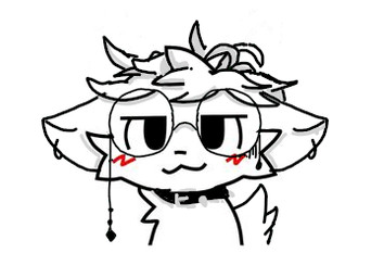 anthro blush blush_lines cheek_tuft collar ear_piercing eyewear facial_tuft femboy fluffy fur glasses hair looking_at_viewer male piercing smile smiling_at_viewer smirk smirking_at_viewer solo tail tuft wearing_glasses white_body white_fur white_fur_tuft white_hair alyzahdj boy_kisser_(meme) domestic_cat felid feline felis mammal low_res meme