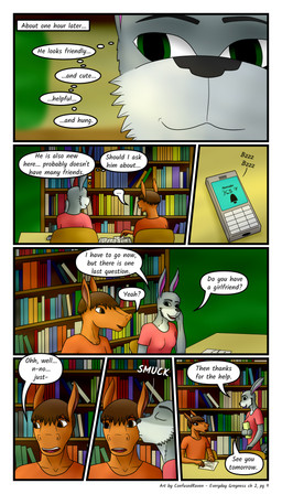 adolescent anthro book breasts clothed clothing dialogue duo female kissing learning library male smooch_(sound_effect) text young confusedraven dave_(confusedraven) mia_(confusedraven) equid equine horse lagomorph leporid mammal rabbit 4:7 absurd_res comic english_text hi_res