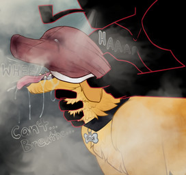 anthro asphyxiation bodily_fluids body_worship chokehold choking clothing collar dominant dominant_humanoid dominant_male drooling drooling_tongue duo forced forced_sniffing hand_on_throat humanoid_on_anthro male male/male male_anthro male_humanoid musk musk_sniffing musk_worship musky_underwear open_mouth questionable_consent saliva saliva_string smoke smoke_from_mouth sniffing sniffing_clothes submissive submissive_anthro submissive_male text tongue underwear underwear_on_face underwear_on_head underwear_sniffing goobus_art codename:_kids_next_door father_(knd) bird_dog canid canine canis domestic_dog golden_retriever humanoid hunting_dog mammal retriever hi_res trans_(lore) trans_man_(lore)