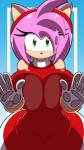 against_surface anthro big_breasts breasts breasts_on_glass clothed clothing female on_glass solo kojiro-brushard let_me_in sega sonic_the_hedgehog_(series) amy_rose eulipotyphlan hedgehog mammal 2017 9:16 absurd_res hi_res