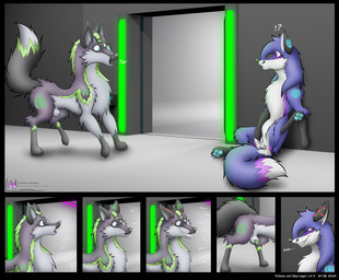 animal_genitalia canine_genitalia digitalfox duo female feral genitals male male/female masturbation paws penis penis_tip sheath vaginal srfx18 skyli tatanos canid canine fox mammal comic hi_res