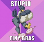 angry anthro avian beak big_breasts bird black_hair bra breasts busty_bird clothing english_text female hair huge_breasts hyper hyper_breasts jaeh kick pants shirt text underwear
Rating: Safe
Score: 4
User: Robinebra
Date: July 31, 2012