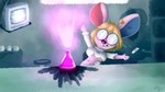 bright clothing electronics explosion female flask laboratory science solo surprise television torn_clothing yiffnotgif animal_crossing nintendo petri_(animal_crossing) mammal mouse murid murine rodent 16:9 hi_res widescreen