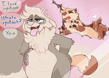 almost_fully_inside ambiguous_gender anal anal_vore close-up cutaway dialogue duo internal null partially_inside tail text vore crownedvictory duke_(pnspi) flip_(flipyart) canid canine domestic_ferret fox mammal mustelid musteline true_musteline weasel 2022 absurd_res english_text hi_res