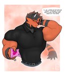 anthro blush clothing dialogue holidays male muscular shirt solo text topwear valentine's_day_card solard0gg0 nintendo pokemon valentine's_day amon_(solard0gg0) generation_7_pokemon pokemon_(species) torracat english_text hi_res