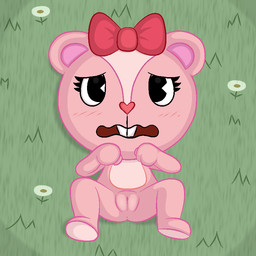 anthro anus blush bow_accessory bow_ribbon butt countershade_torso countershading eyebrows featureless_feet feet female flat_chested genitals grass looking_at_viewer lying mitten_hands nervous on_back on_model on_style open_mouth outside pink_body plant raised_inner_eyebrows soles solo spread_legs spreading vulva young young_anthro young_female scarr_(artist) happy_tree_friends giggles_(htf) chipmunk ground_squirrel mammal rodent sciurid 1:1 2023 cel_shading colored shaded adult_(lore)