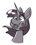 anthro duo extreme_size_difference female female/female glistening glistening_hair hair happy horn imminent_vore micro on_tongue size_difference tongue tongue_out vore tentadicks friendship_is_magic hasbro my_little_pony starlight_glimmer_(mlp) twilight_sparkle_(mlp) equid equine horse mammal hi_res monochrome