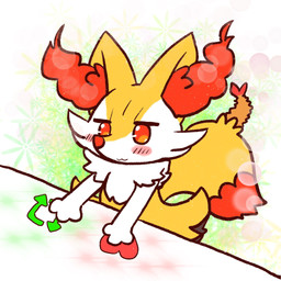 :3 ambiguous_anthro ambiguous_gender anthro biped blush dipstick_tail food front_view like_button markings no_pupils object_in_tail pressing_button retweet shrimp_(food) simple_background snout solo sparkles standing tail tail_markings three-quarter_view annyui0611 nintendo pokemon braixen canid generation_6_pokemon mammal pokemon_(species) 1:1 2022 digital_drawing_(artwork) digital_media_(artwork) half-length_portrait hi_res japanese_description portrait translated_description