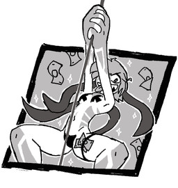 accessory anthro banknote breasts clothed clothing dancing female garter hair looking_at_viewer markings money nipple_tape open_mouth pasties pasties_only pole pole_dancing prehensile_ears sharp_teeth simple_background skimpy small_breasts solo stripper_pole tail tape teeth stu_(artist) supercell_(comic) kheil_(supercell) lagomorph mammal unknown_species digital_media_(artwork) hi_res monochrome