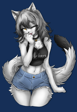 anthro bottomwear bra clothing crop_top female one_eye_closed pose shirt shorts slim slim_anthro slim_female solo suggestive teasing topwear underwear wide_hips wink snowiefeather domestic_cat felid feline felis mammal alpha_channel pinup