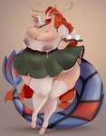 anthro big_breasts bodily_fluids breasts cleavage clothed clothing female lactating lactating_through_clothing legwear solo thick_thighs thigh_highs wet wet_clothing bunnywhiskerz nintendo pokemon miroo_erhus generation_3_pokemon milotic pokemon_(species) 2023 hi_res