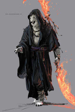 anthro barefoot beaded_jewelry beaded_necklace beads claws clothing feet fire fur grey_background holding_melee_weapon holding_object holding_weapon hood jewelry male melee_weapon necklace open_mouth robe simple_background solo standing weapon white_body white_fur yang_qi black_myth:_wukong canid mammal absurd_res digital_media_(artwork) hi_res official_art