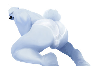 annoyed anthro big_butt black_nose briefs butt clothed clothing feet fur grumpy looking_back male muscular muscular_anthro muscular_male partially_clothed rear_view soles solo tail underwear white_body white_fur cupcake2007 do_you_find_men_with_big_butts_attractive nintendo pokemon grey_(cupcake2007) beartic generation_5_pokemon pokemon_(species) hi_res