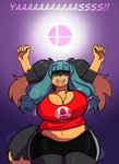 anthro breasts cleavage clothed clothing curvy_figure eyewear female glasses hair solo thick_thighs voluptuous wide_hips jwinkz zoey_(jwinkz) canid canine canis domestic_dog mammal 2018 absurd_res hi_res