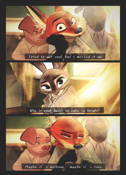 anthro brown_body brown_fur clothed clothing female fingers fur grey_body grey_fur group male narrowed_eyes orange_body orange_fur school_uniform tan_body tan_fur text uniform nibkman0304 disney zootopia judy_hopps nick_wilde canid canine domestic_pig european_rabbit fox lagomorph leporid mammal oryctolagus rabbit red_fox suid suine sus_(pig) true_fox comic english_text hi_res