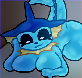 anthro bed bedroom_eyes big_breasts blue_body breasts female furniture looking_at_viewer lying lying_on_bed narrowed_eyes night on_bed seductive solo thick_thighs kitty_doodles nintendo pokemon eeveelution generation_1_pokemon pokemon_(species) vaporeon