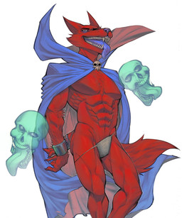 abs anthro bedroom_eyes blue_tongue bone cape claws clothing cuff_(restraint) curtains fangs floating_skull fur g-string g-string_down gesture grimdark lace looking_at_viewer magic magic_circle male muscular nails narrowed_eyes occult_symbol pentagram powers red_body red_fur restraints seductive sharp_teeth skull skull_head solo suggestive suggestive_gesture supernatural symbol teeth thong tongue tongue_out underwear yellow_eyes jarggurnaut grimm_(last69skulls) manedwolf_grimm_(last69skulls) canid canine mammal maned_wolf 5:6 hi_res