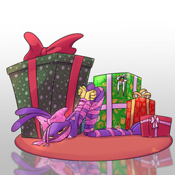 4_fingers annoyed anthro ass_up bdsm bent_over blush bondage bound bow_ribbon box carpet container fingers gag gagged gift gift_box hands_tied_behind_back holidays male ribbon_bondage ribbons solo sparkles sparkling_ribbon screaming_alice christmas glitch_productions the_amazing_digital_circus jax_(tadc) lagomorph leporid mammal rabbit 1:1 absurd_res hi_res