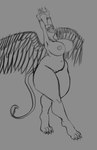 anthro anthrofied bedroom_eyes big_breasts breasts claws curvy_figure female narrowed_eyes seductive solo thick_thighs voluptuous arekage friendship_is_magic hasbro my_little_pony mythology gilda_(mlp) avian gryphon mythological_avian mythological_creature absurd_res hi_res monochrome