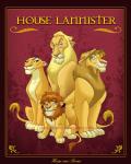 blue_eyes border female feral fur group male mane pink_nose red_border tail tail_tuft text tuft whiskers yellow_body yellow_fur marimoreno a_song_of_ice_and_fire game_of_thrones cersei_lannister jaime_lannister tyrion_lannister tywin_lannister felid lion mammal pantherine 2014 english_text