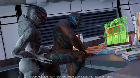 claws desk duo erection female from_behind_position furniture genitals male male/female nude open_mouth penetration penis sex standing table vaginal vaginal_penetration scoota bioware electronic_arts mass_effect alien turian 16:9 3d_(artwork) digital_media_(artwork) hi_res widescreen