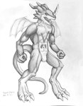 anthro countershading male simple_background solo tail white_background superagro bandai_namco digimon mythology digimon_(species) dragon exveemon mythological_creature mythological_scalie reptile scalie 2021 greyscale hi_res monochrome shaded sketch traditional_media_(artwork)