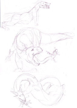 anthro anthro_pred anthro_prey feral feral_pred group horn long_tongue macro male micro oral_vore simple_background tongue vore white_background jeri_kleinlowe mythology dragon mythological_creature mythological_scalie scalie 2008 black_and_white monochrome sketch