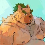 anthro belly big_belly brown_body kemono male moobs nipples overweight overweight_male scar solo bonbonbear tuokemao lifewonders tokyo_afterschool_summoners yasuyori_(tas) canid canine canis domestic_dog mammal 1:1 2023 hi_res portrait