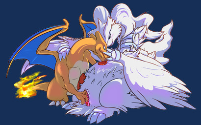 animal_genitalia blush duo erection feathers female feral fingering fingering_partner fire flaming_tail fur genital_slit genitals licking licking_body male male/female nude orange_body penis sex tail tongue tongue_out vaginal vaginal_fingering vulva white_body white_fur gauntydraws mythology nintendo pokemon charizard dragon generation_1_pokemon generation_5_pokemon legendary_pokemon mythological_creature mythological_scalie pokemon_(species) reshiram scalie alpha_channel