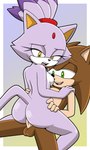 anthro balls breasts butt canon_x_oc duo erection female female_penetrated from_front_position fur genitals green_eyes hair half-closed_eyes humanoid_genitalia male male/female male_penetrating male_penetrating_female narrowed_eyes nipples nude open_mouth penetration penile penile_penetration penis penis_in_pussy purple_body purple_fur sex simple_background sitting smile tail teeth vaginal vaginal_penetration sonicguru sega sonic_the_hedgehog_(series) blaze_the_cat fan_character domestic_cat eulipotyphlan felid feline felis hedgehog mammal digital_media_(artwork) hi_res