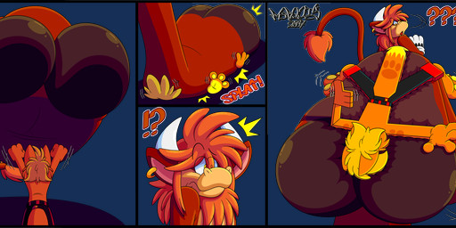 2_toes 3_toes 4_fingers anthro between_toes big_feet bottomwear cartoon_gloves cartoon_physics clothing duo ear_piercing ear_ring extreme_size_difference feet fingers flattened foot_focus hair hair_over_eyes hoof_fetish hoof_focus hooves horn macro male male/male micro pants pawpads paws piercing ring_piercing shorts size_difference soles stepped_on stomped stuck_to_foot tail toes toony wearing_gloves marquis2007 byron_(tamerkoh) marquis_(marquis2007) bison bovid bovine canid canine cattle fox hybrid mammal absurd_res alpha_channel comic hi_res