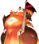 absurd_res ailurid anthro bulge chiro_(artist) erection fanfan grin hi_res male mammal overweight overweight_anthro overweight_male red_panda smile solo staff thick_thighs