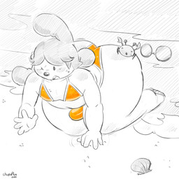 5_fingers 5_toes accessory accident all_fours anthro anthro_focus beach big_butt bikini bikini_thong bivalve_shell bottom_heavy bulge butt chubby_girly clothed clothing cloud crossdressing crossdressing_male curvy_figure detailed_background eyewear feet femboy fingers floppy_ears flower flower_in_hair glasses glasses_off gold_bikini hair hair_accessory huge_butt huge_thighs male mollusk_shell navel nervous open_mouth outside pear-shaped_figure plant round_glasses round_nose sand sea searching shell short_hair side-tie_bikini simple_eyes skimpy_bikini slightly_chubby slightly_chubby_anthro slightly_chubby_male solo solo_focus string_bikini swimwear tail teeth text thick_thighs toes tongue triangle_bikini tripping two-piece_swimsuit voluptuous voluptuous_anthro voluptuous_male water wide_hipped_anthro wide_hipped_male wide_hips chupaflux derby_(chupaflux) lagomorph leporid mammal rabbit 1:1 2026 artist_name digital_drawing_(artwork) digital_media_(artwork) hi_res monochrome