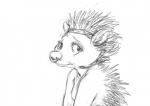 accessory anthro bodily_fluids crying facial_piercing female headband nose_piercing nose_ring piercing ring_piercing sad solo tears oddwilds claris_(oddwilds) eulipotyphlan hedgehog mammal 2017 monochrome sketch