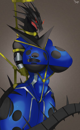 anthro bdsm big_breasts bodysuit bondage bound breasts clothing female huge_breasts ninja restraints rope rope_bondage rope_harness skinsuit solo tight_clothing torn_clothing warrior duplicatename mythology taimanin_(series) yu-gi-oh! red-eyes_black_dragon dragon duel_monster mythological_creature mythological_scalie scalie hi_res