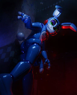 anthro anus balls blue_balls blue_body blue_penis bow_tie buckteeth butt dutch_angle eyeshadow flaccid genitals glans glistening glistening_body green_eyes half-closed_eyes humanoid_genitalia humanoid_penis inside looking_at_viewer looking_down looking_down_at_viewer low-angle_view machine makeup male mechanical_penis mismatched_genitalia mismatched_penis narrowed_eyes penis puffy_anus purple_eyeshadow scut_tail segmented_penis short_tail smile smiling_at_viewer solo tail teeth walking white_glans vincead jizzyfox_(modeler) five_nights_at_freddy's five_nights_at_freddy's_2 scottgames toy_bonnie_(fnaf) animatronic lagomorph leporid mammal rabbit robot robot_anthro 3d_(artwork) chromatic_aberration digital_media_(artwork) hi_res watermark