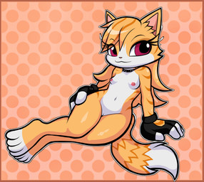 4_toes anthro bikini breasts clothed clothing countershade_feet countershading dotted_background feet female genitals gloves handwear lying navel nipples nude pattern_background simple_background small_breasts solo swimwear tail toes two-piece_swimsuit vulva yellow_body blackmore taiwan_coolfox shooki_the_cat surechie_(taiwan_coolfox) xiao_qing domestic_cat felid feline felis mammal absurd_res hi_res