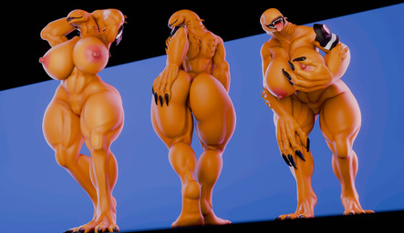 3_toes abs anthro anthrofied anus areola back_muscles bent_over big_breasts big_hands black_claws breasts brown_lips claws clitoris digitigrade dutch_angle eyeless fangs feet female genitals gills group hand_on_breast hand_on_butt hand_on_own_breast hand_on_own_butt hands_behind_head holding_breast huge_breasts lips montgomery_glands muscular muscular_anthro muscular_arms muscular_female muscular_legs muscular_thighs nipples not_furry omnitrix open_mouth open_smile orange_body piercing red_areola red_nipples smile smiling_at_viewer teeth thick_thighs toes tongue tongue_out tongue_piercing trio vulva wide_hips psyjohn psychojohn2_(modeler) ben_10 cartoon_network wildmutt alien mammal vulpimancer 2025 3d_(artwork) absurd_res digital_media_(artwork) full-length_portrait hi_res portrait